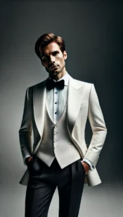 White Tuxedo Wedding Suits in chiang mai