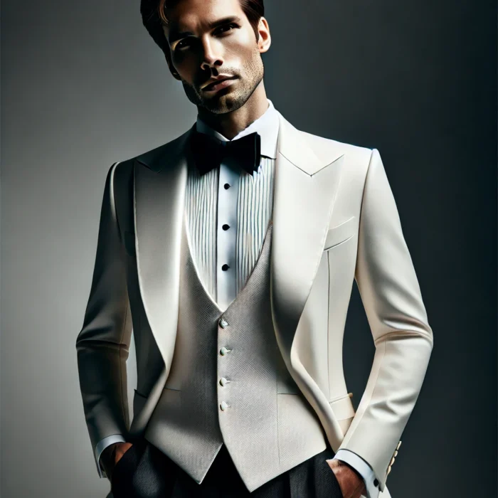 White Tuxedo Wedding Suits in chiang mai